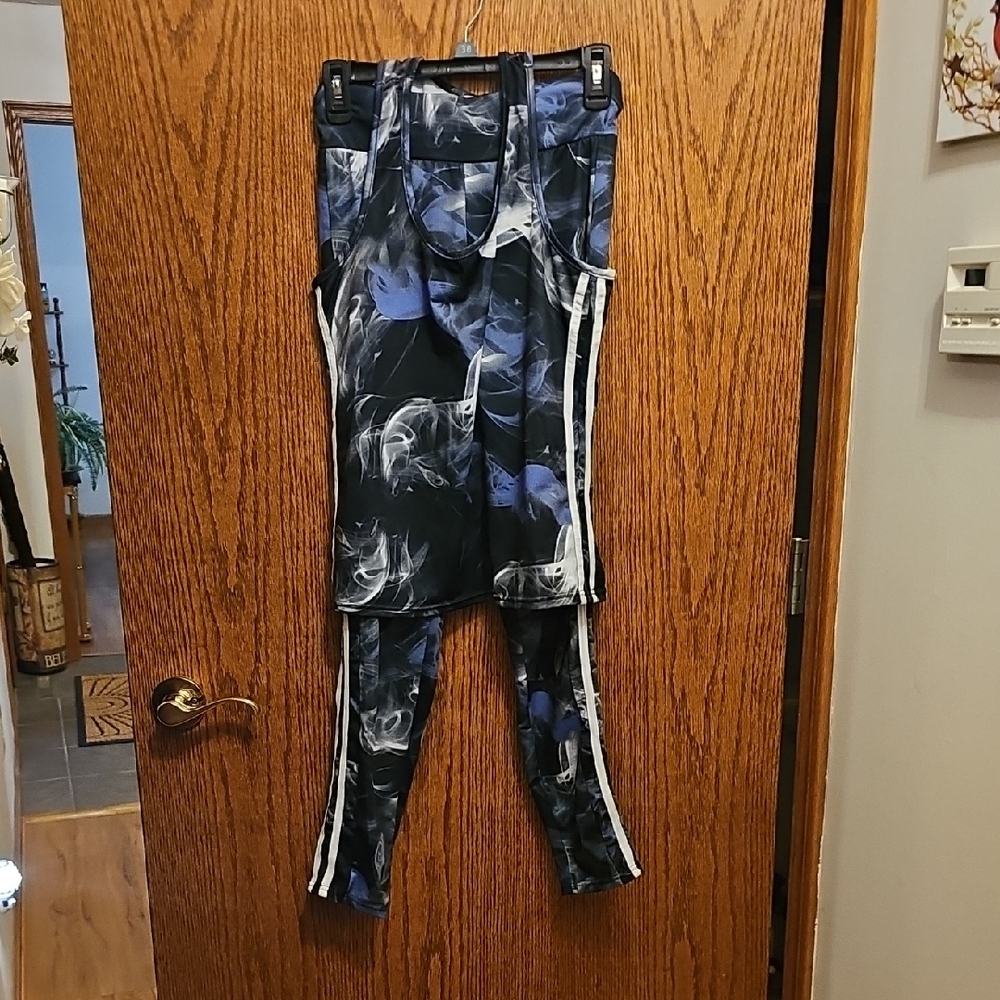 Blue and Black Athletic Set